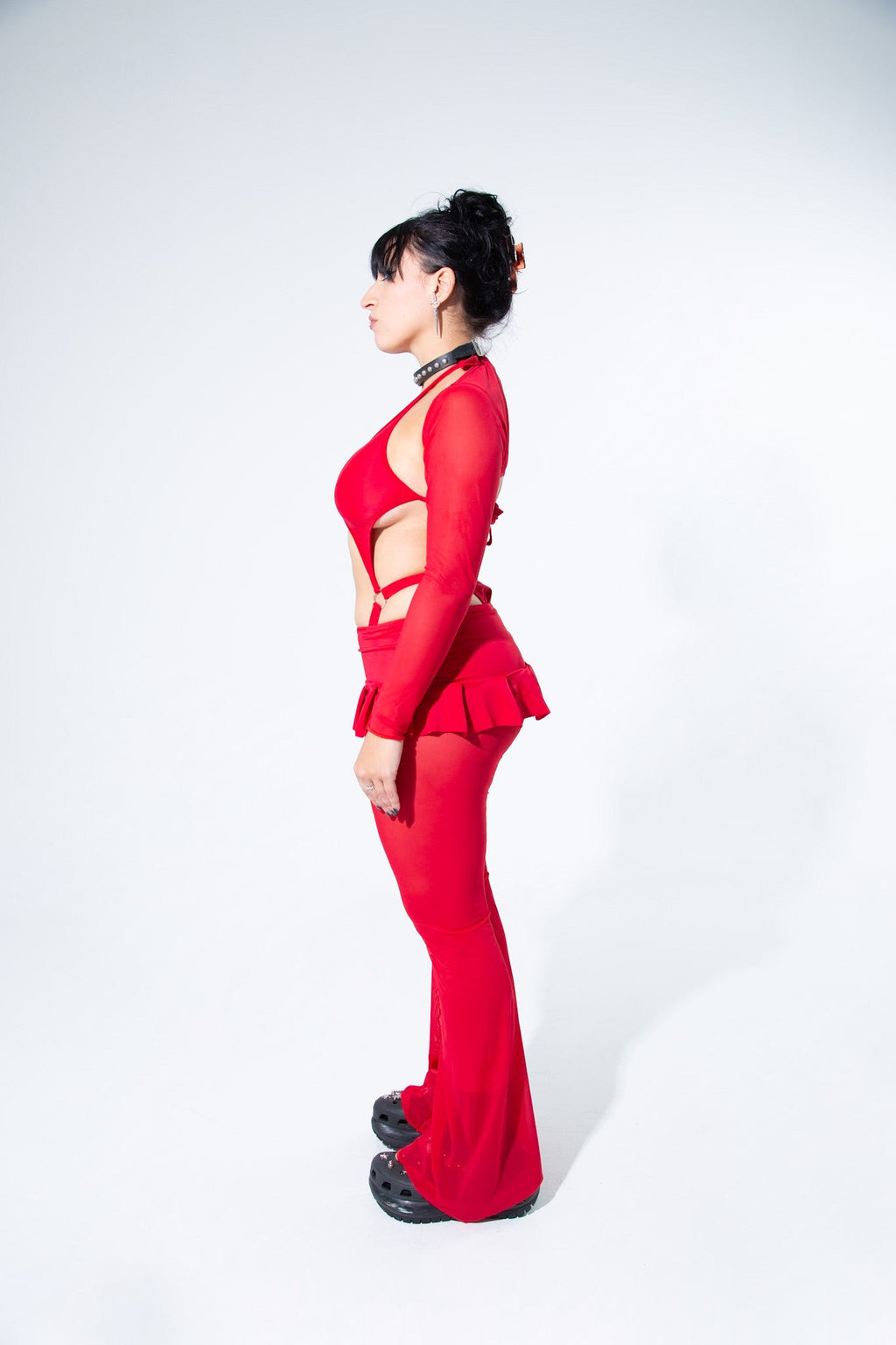 Blood Red Pleated Micro Mini Skirt -Mini Skirt- Melted Glam LLC