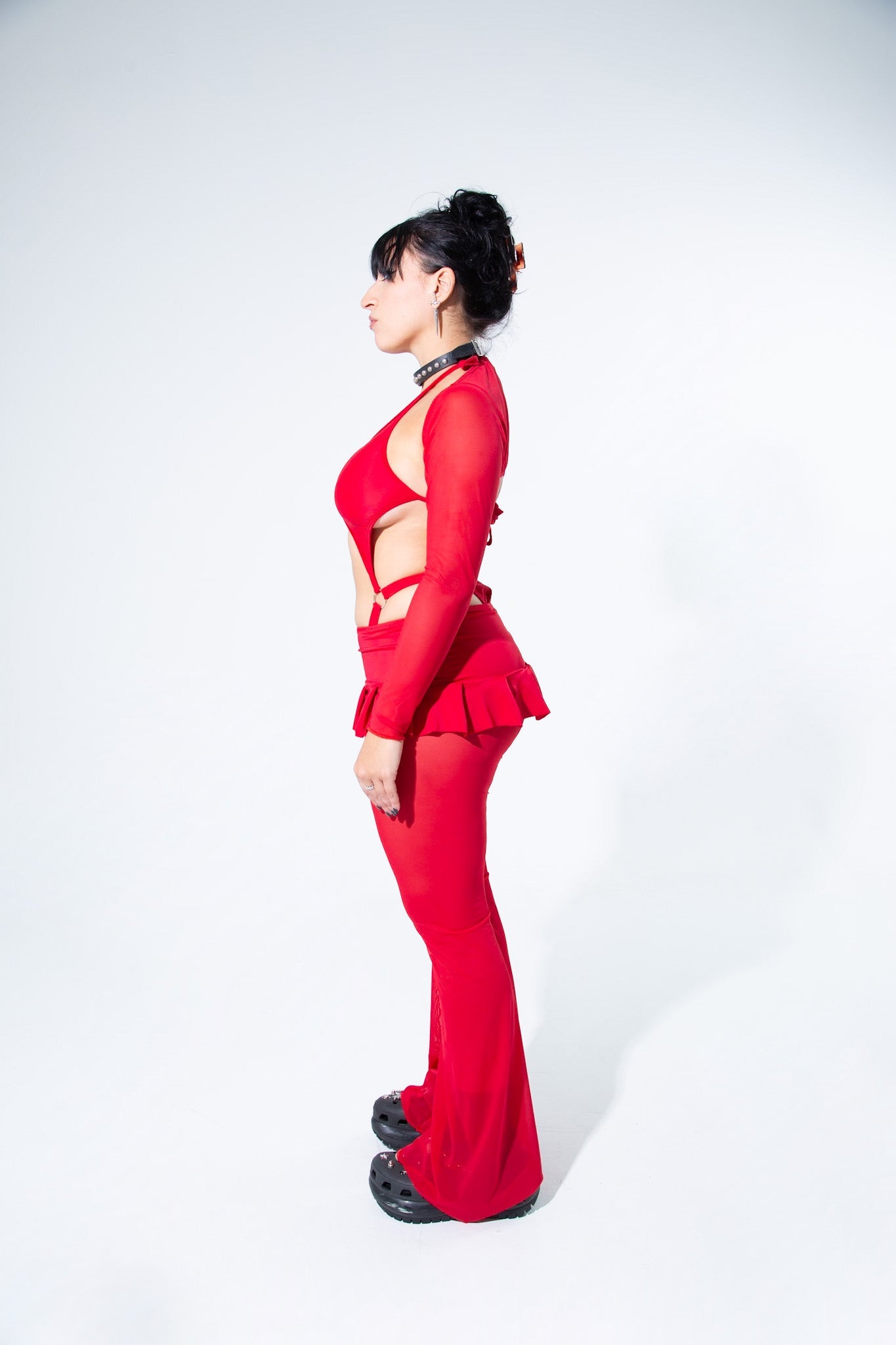 Blood Red Pleated Micro Mini Skirt -Mini Skirt- Melted Glam LLC