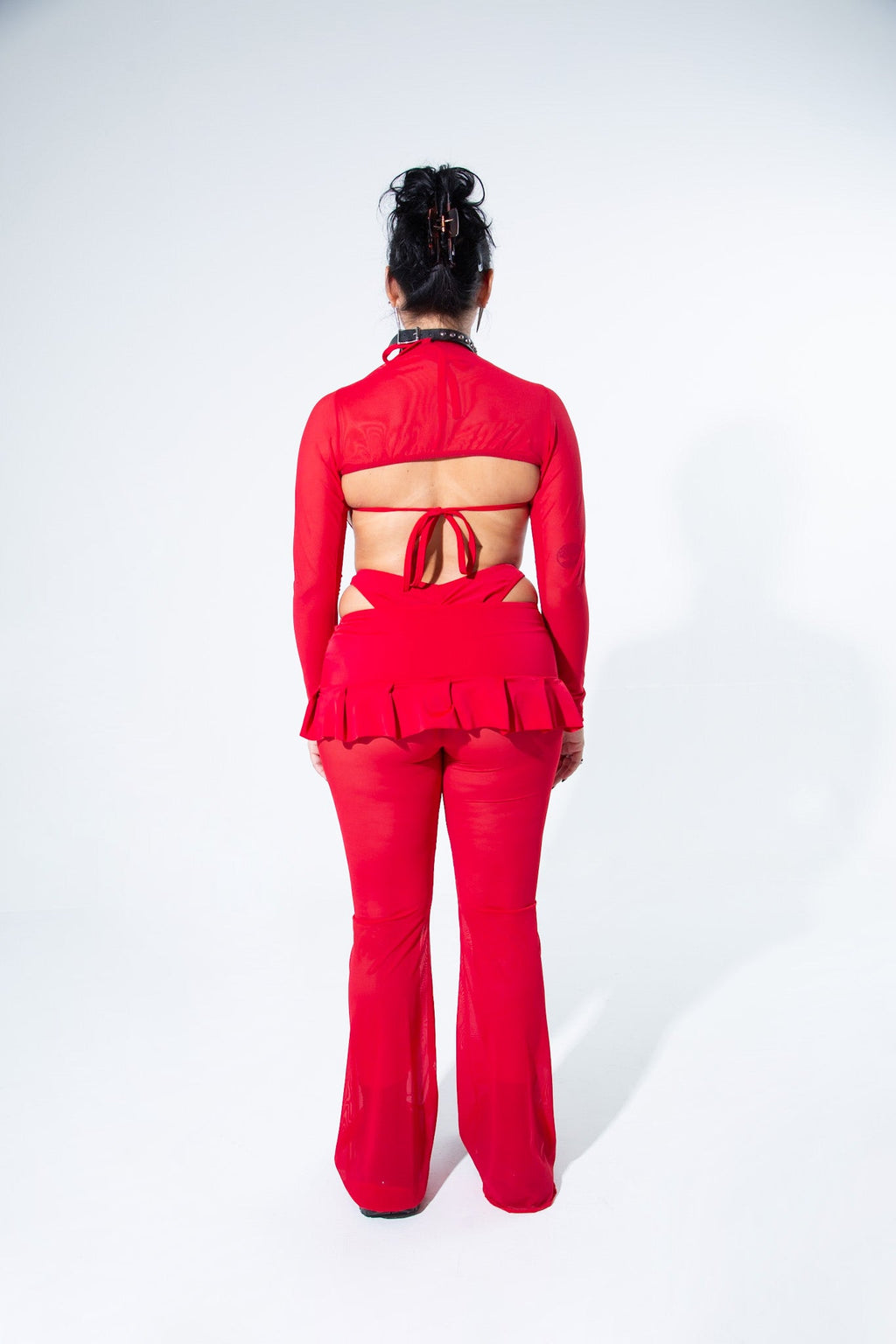Blood Red Pleated Micro Mini Skirt -Mini Skirt- Melted Glam LLC