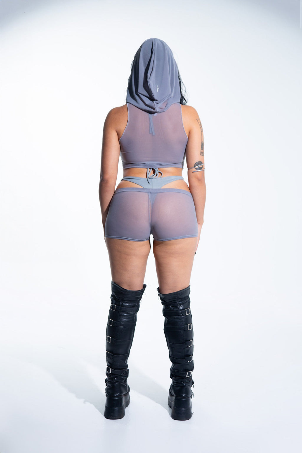 Low Rise Shorts - Gray Mesh -Shorts- Melted Glam LLC