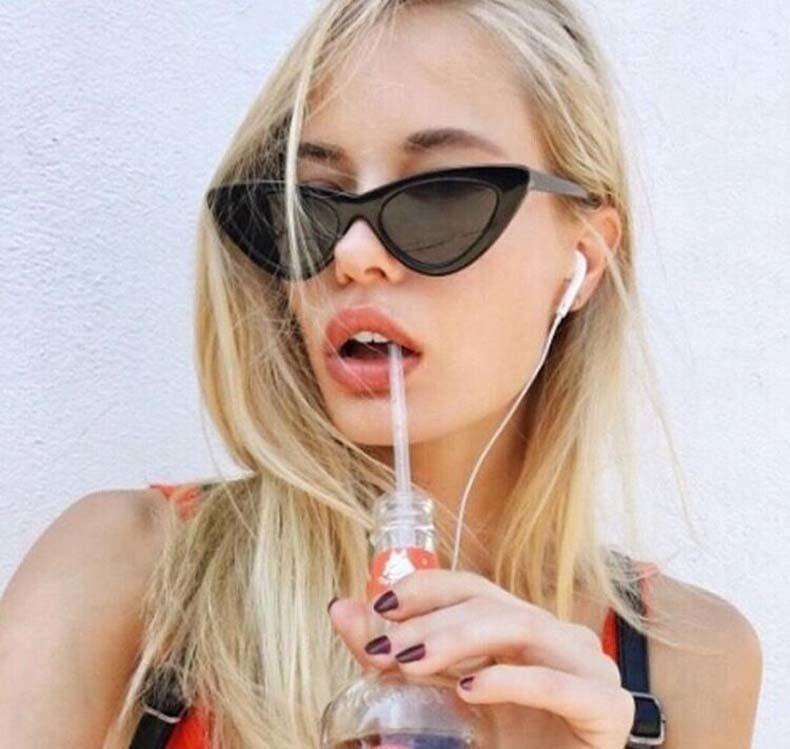 Vintage Cateye Sunglasses For Women In Famous Retro Small Cat Eye Style In NEW Modern Edition with UV400 Protection -STS9NC17723KDX- Melted Glam LLC