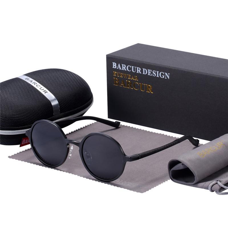 Round Luxury Polarized Universal Retro Modern Sunglasses With High Quality Metal Frame And UV400 Protection -STS9NC17822CDS- Melted Glam LLC