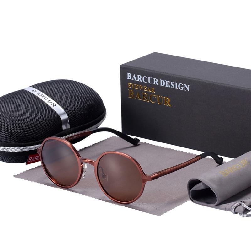 Round Luxury Polarized Universal Retro Modern Sunglasses With High Quality Metal Frame And UV400 Protection -STS9NC17822CDS- Melted Glam LLC