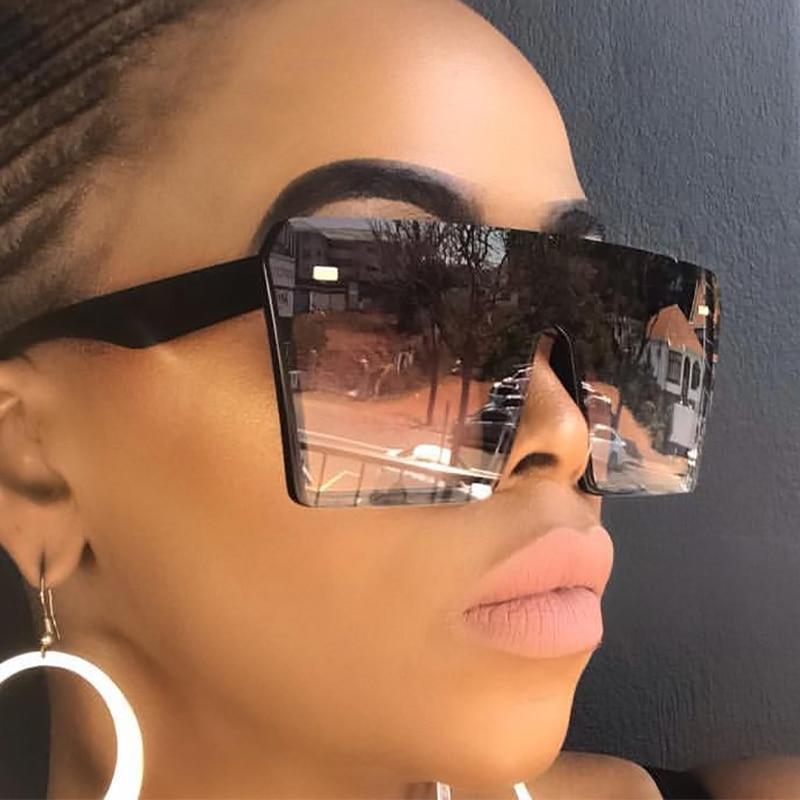 Modern Oversized Square Sunglasses For Lady and Women Luxury Brand Fashion Gafas Shade WIth Mirror Glasses And UV400 Protection -Sunglasses- Melted Glam LLC