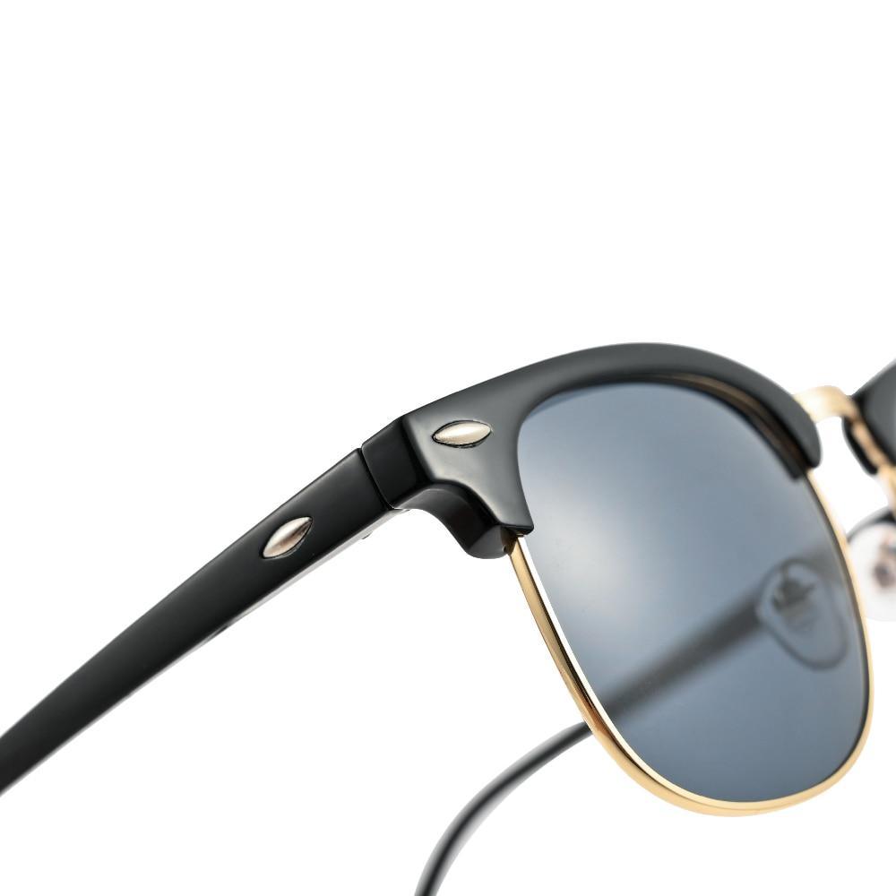 Polarized Semi-Rimless Unisex Man and Woman Classic Vintage Retro Sunglasses With U400 Protection Oculos De Sol Gafas -STS9NC17048CGD- Melted Glam LLC
