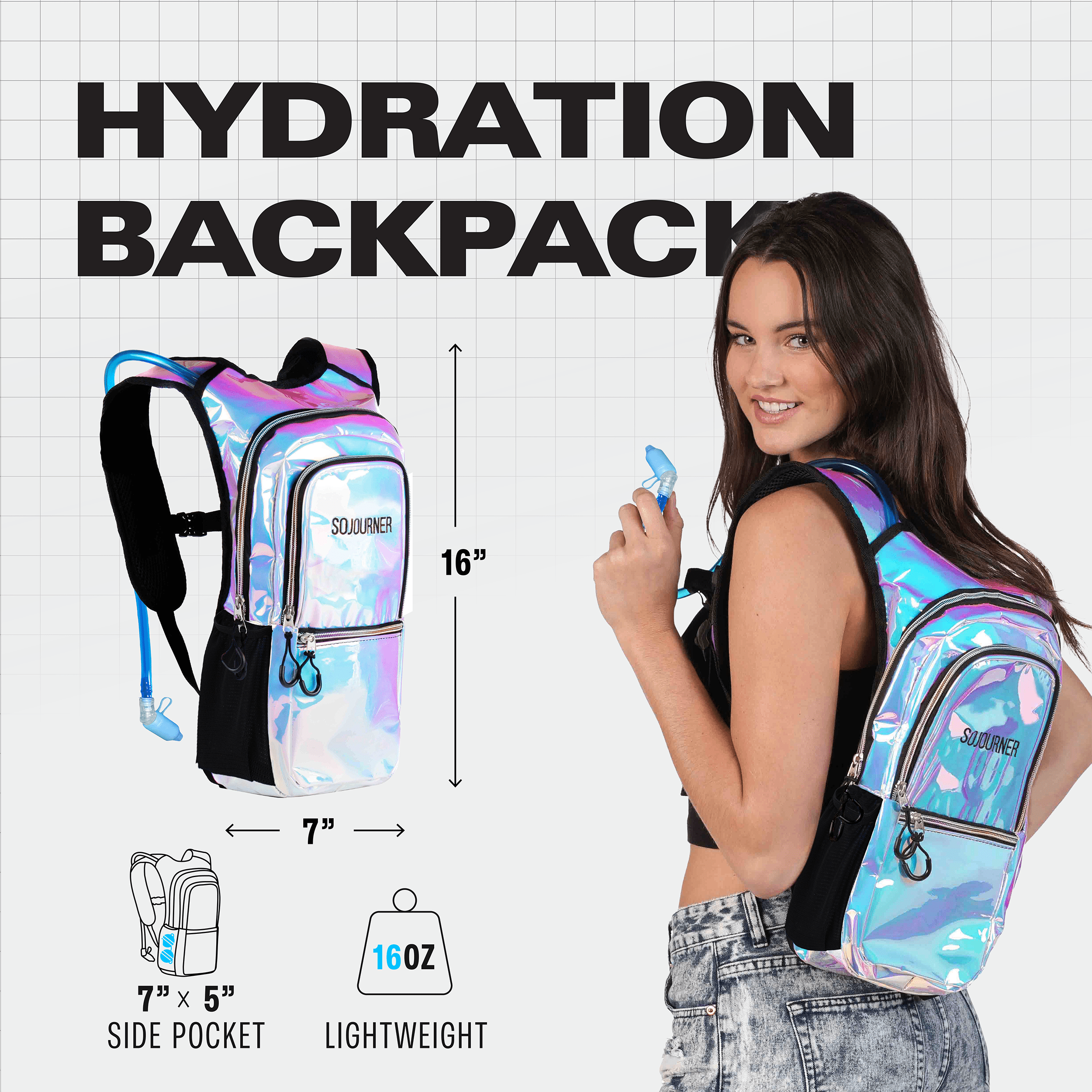 Hydration Pack Backpack (Medium) -Hydration Pack (M)- Melted Glam LLC