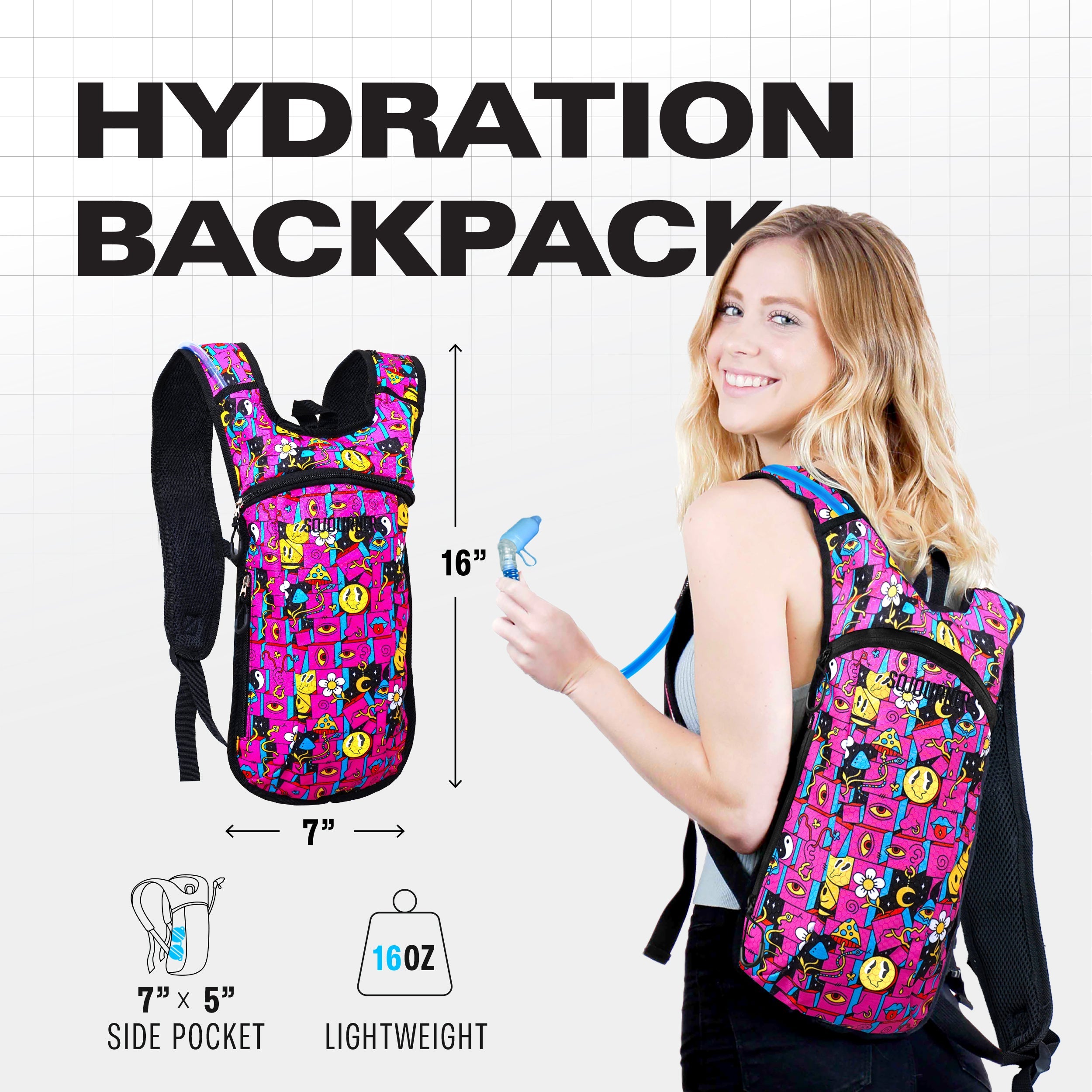 Hydration Pack Backpack (Small) -Hydration Pack (S)- Melted Glam LLC