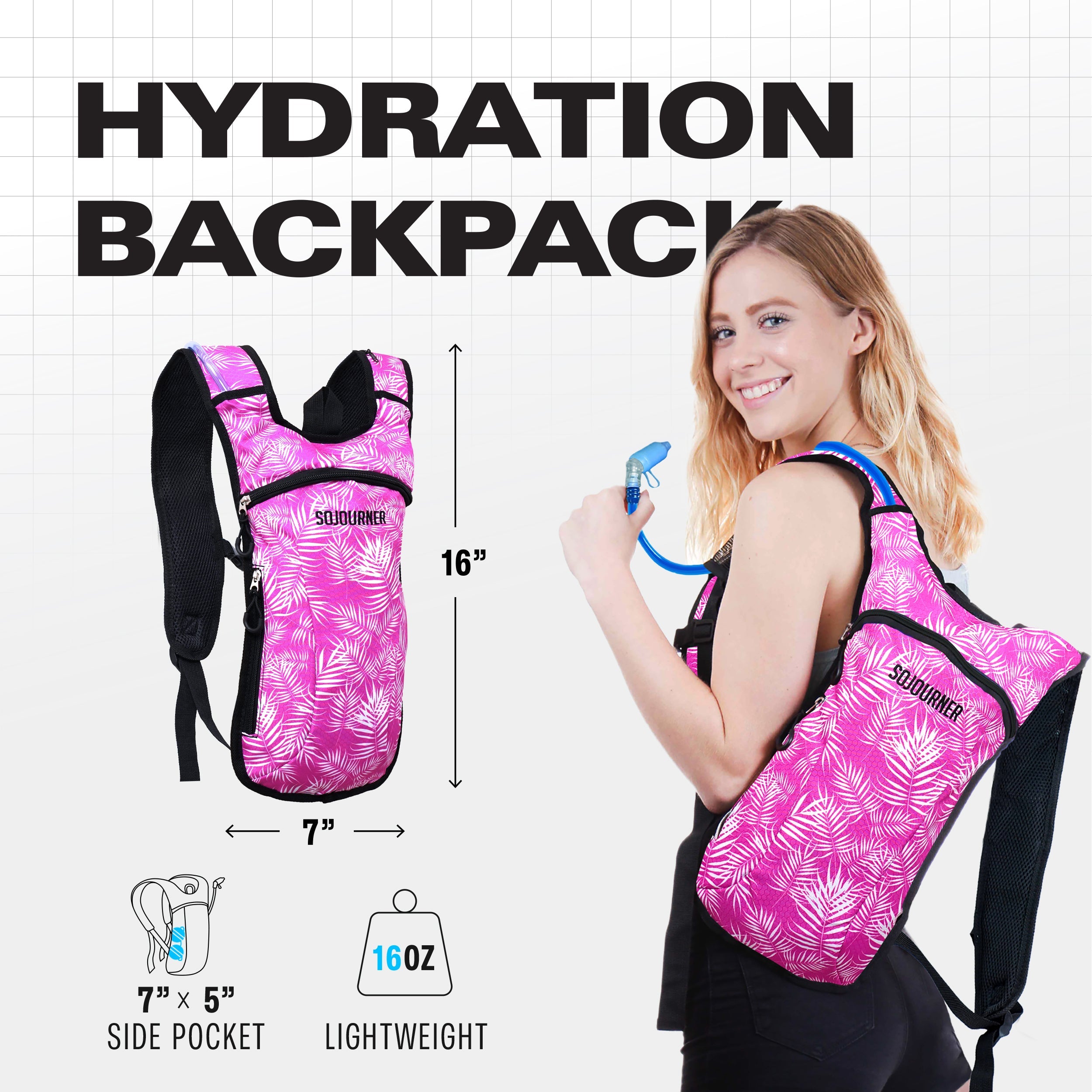 Hydration Pack Backpack (Small) -Hydration Pack (S)- Melted Glam LLC