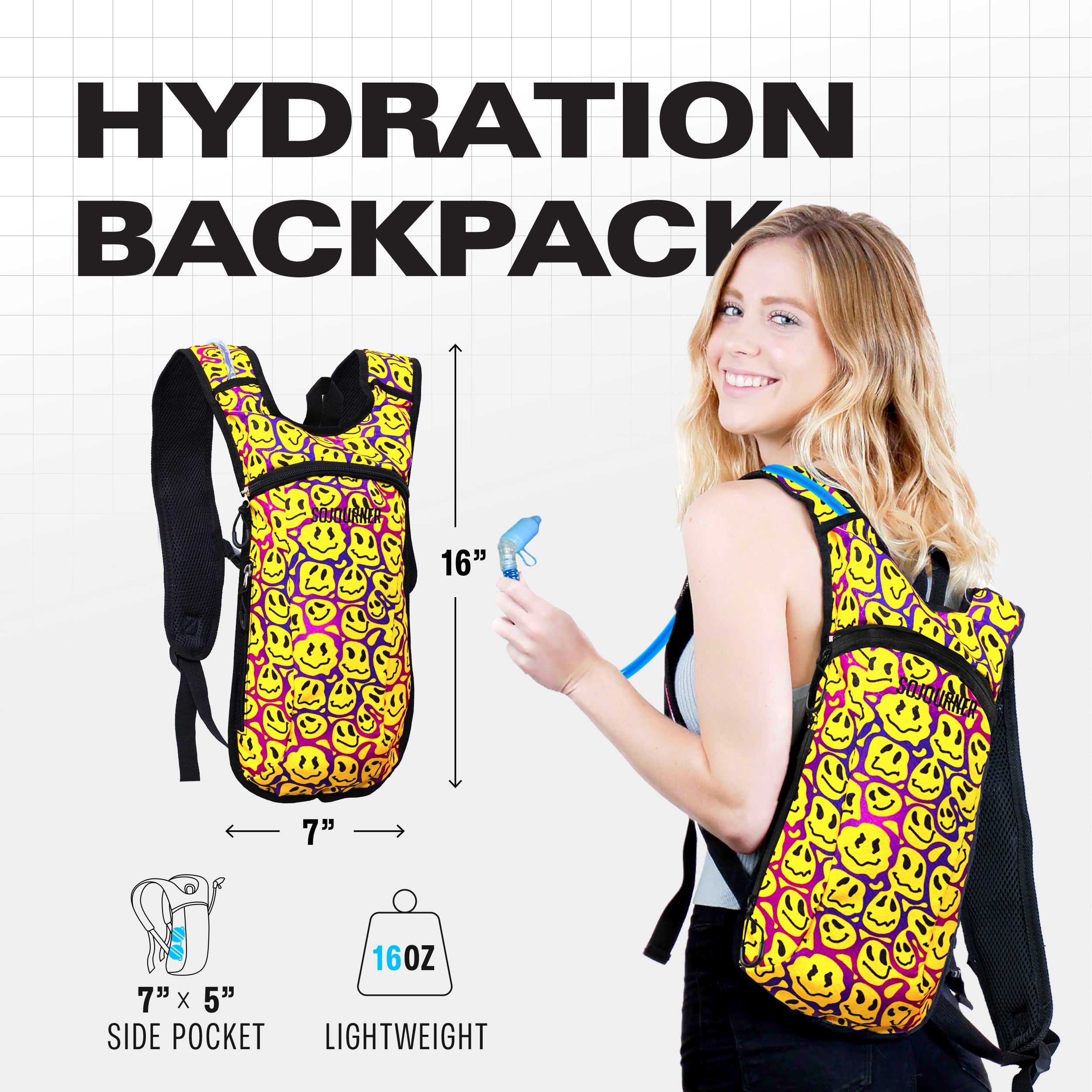 Hydration Pack Backpack (Small) -Hydration Pack (S)- Melted Glam LLC