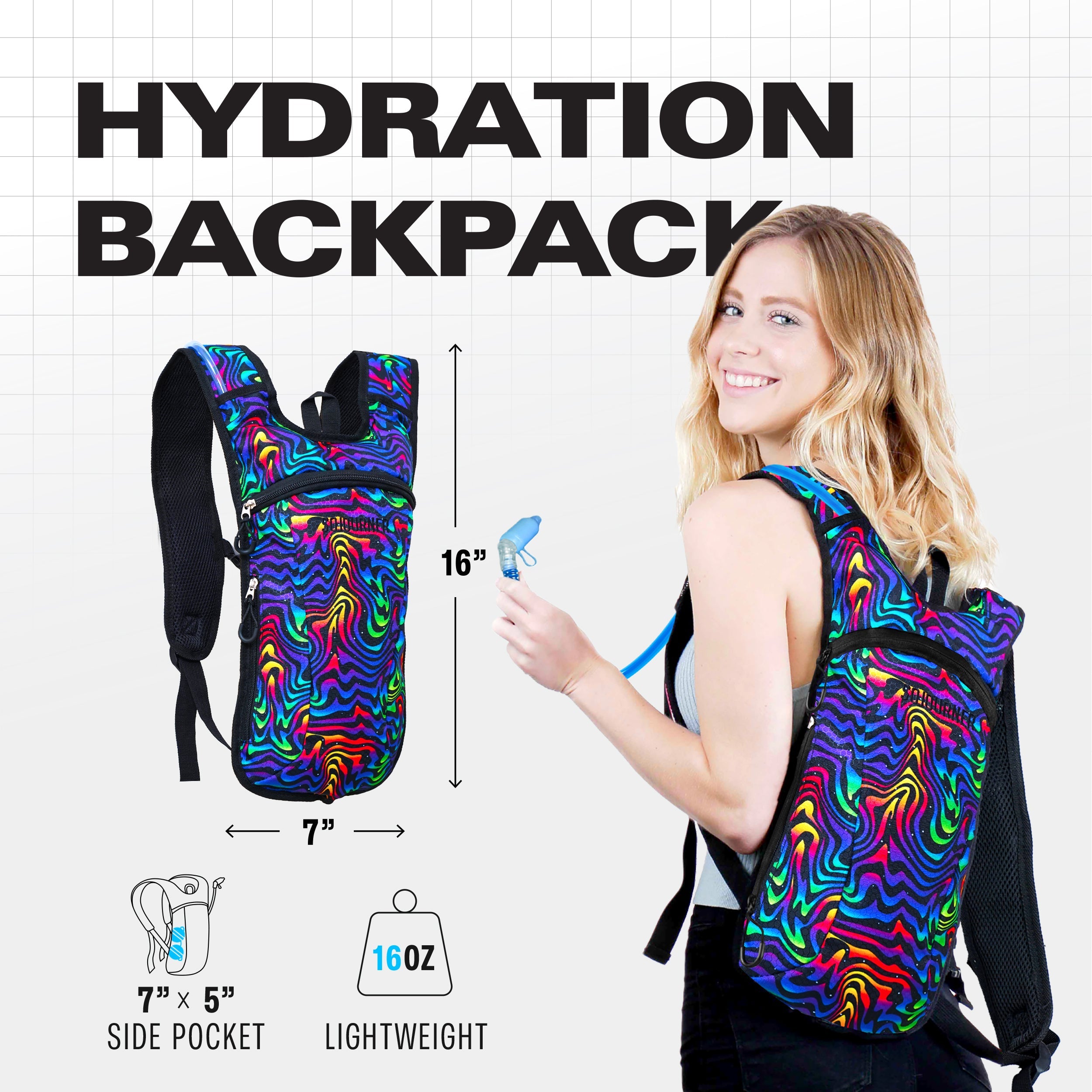 Hydration Pack Backpack (Small) -Hydration Pack (S)- Melted Glam LLC