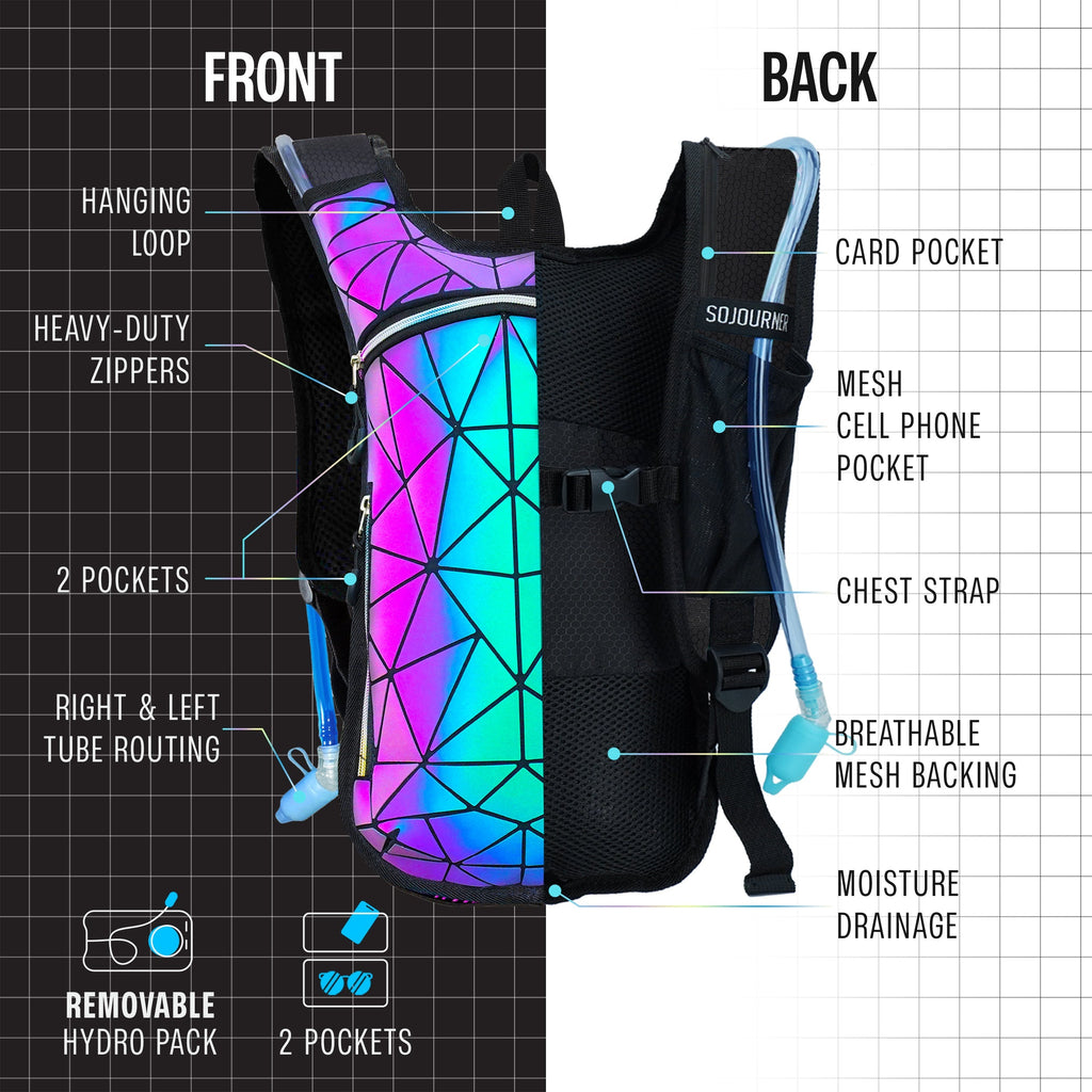 Hydration Pack Backpack (Small) -Hydration Pack (S)- Melted Glam LLC