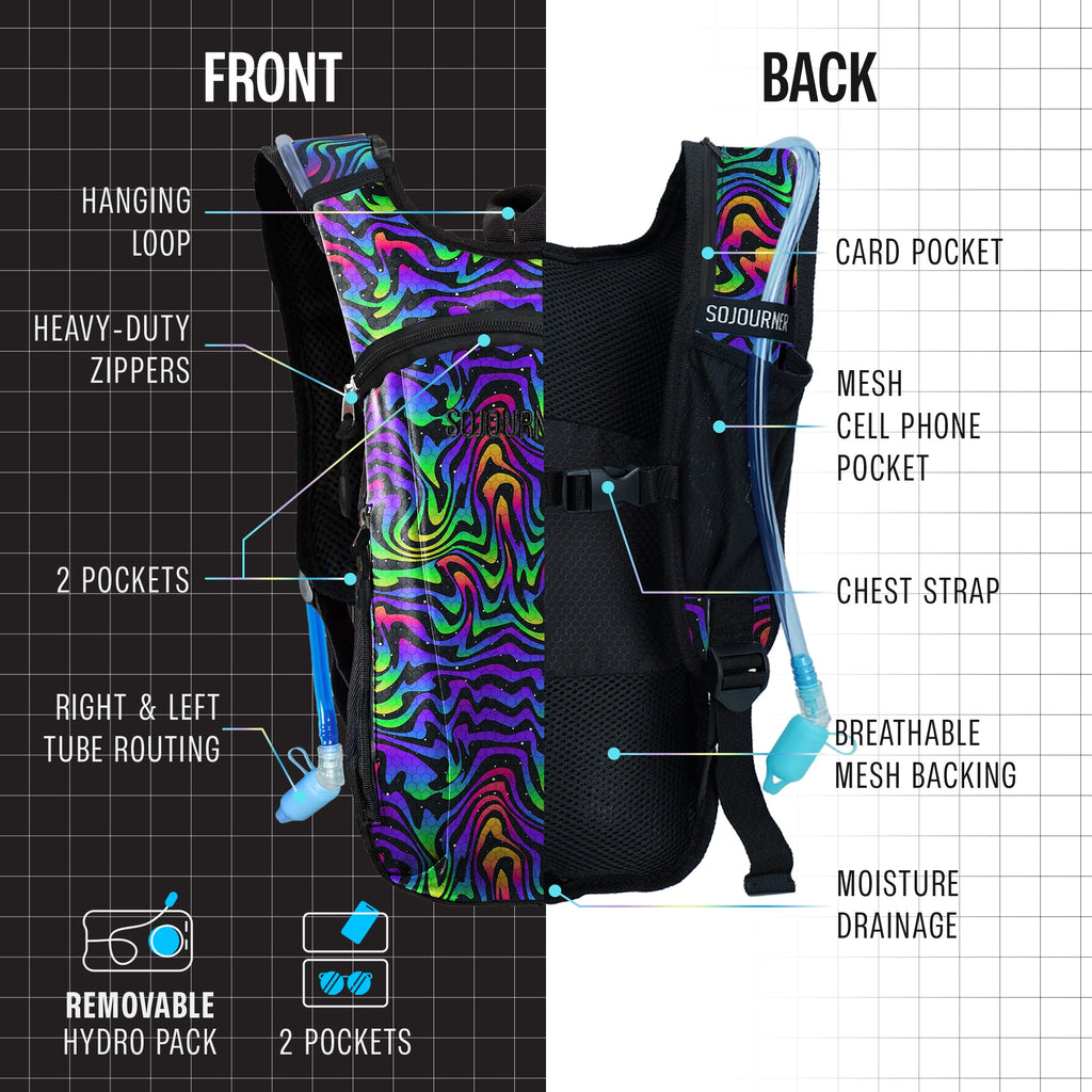 Hydration Pack Backpack (Small) -Hydration Pack (S)- Melted Glam LLC