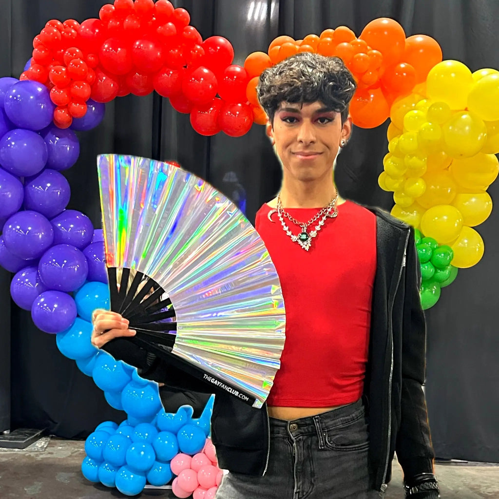 Disco Ball Holographic Fan -Hand Fan- Melted Glam LLC