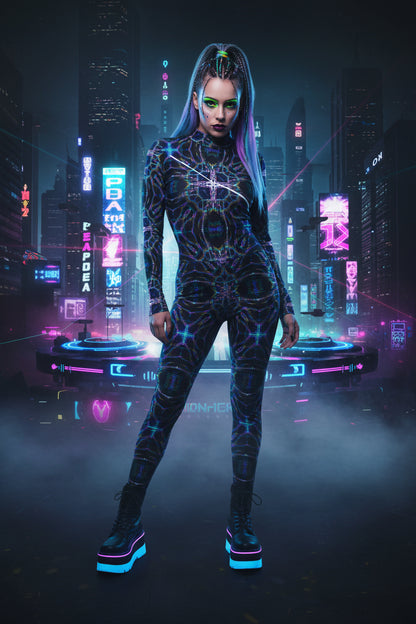 Long - Sleeved Jumpsuit – Women's | 12 Melting Options | Rave & Festival Clothing | Melted Glam - Jumpsuit - Melted Glam LLC