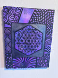 Purple Protection – UV Active Sacred Geometry Plaster Painting 11x14 | Melted Glam - Original Painting - Melted Glam LLC