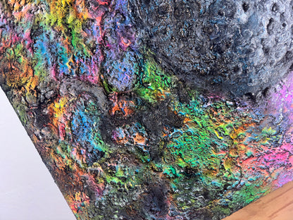 Eclipsed Moon – UV Active 3D Cosmic Plaster Painting 14x11 | Melted Glam