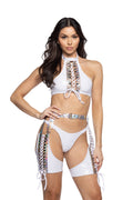 Electro Prism Lace-Up Top - Melted Glam LLC
