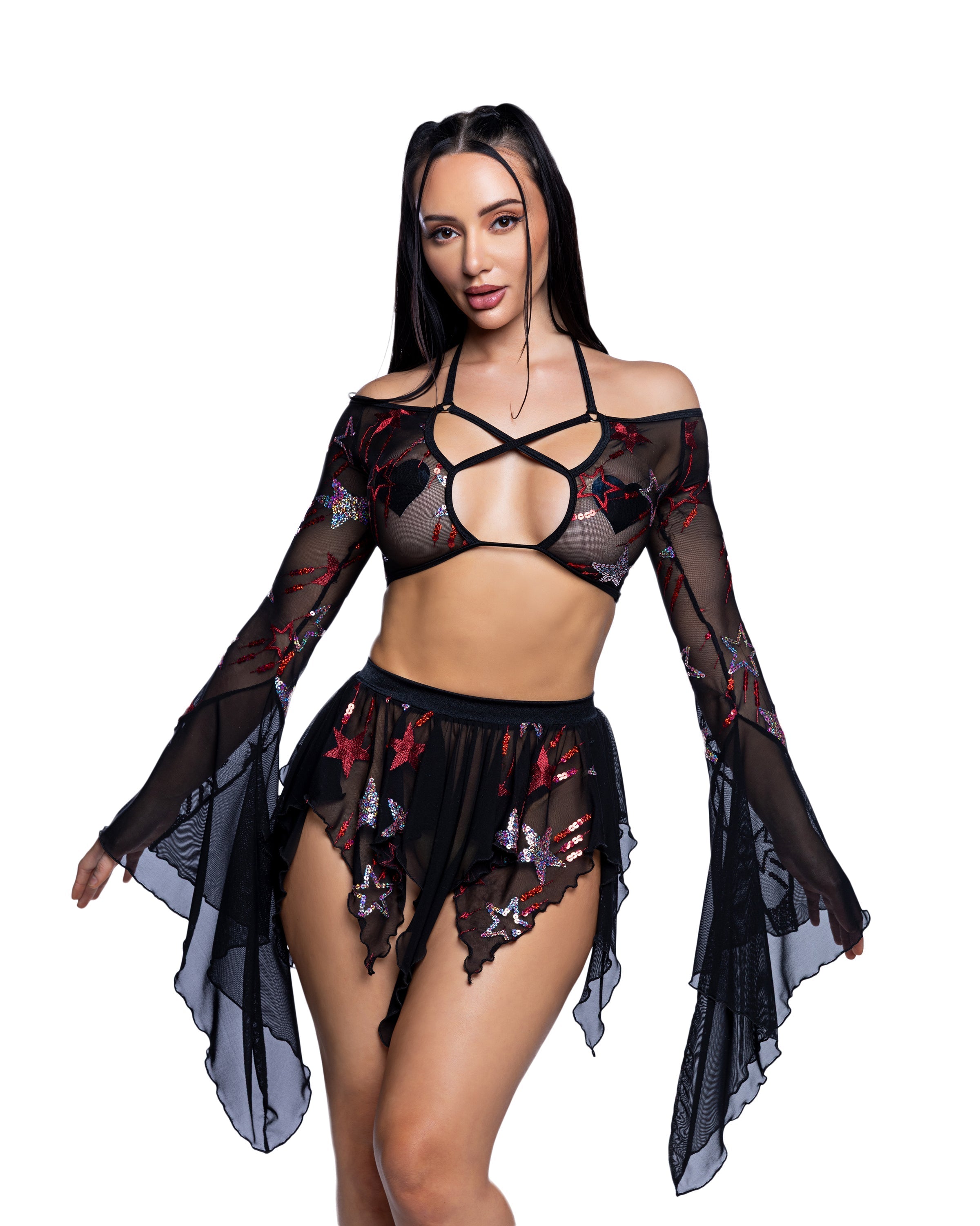 Sequin Butterfly Top & Skirt Set - Melted Glam LLC