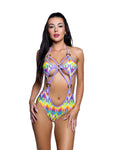 5 Ring Cutout Rave Bodysuit - Melted Glam LLC