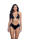 Lace-up Triangle Top & Cheeky Short Rave Set - Melted Glam LLC
