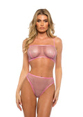 Think Pink Rhinestone Tube 2-Piece Short Set -Lingerie- Melted Glam LLC