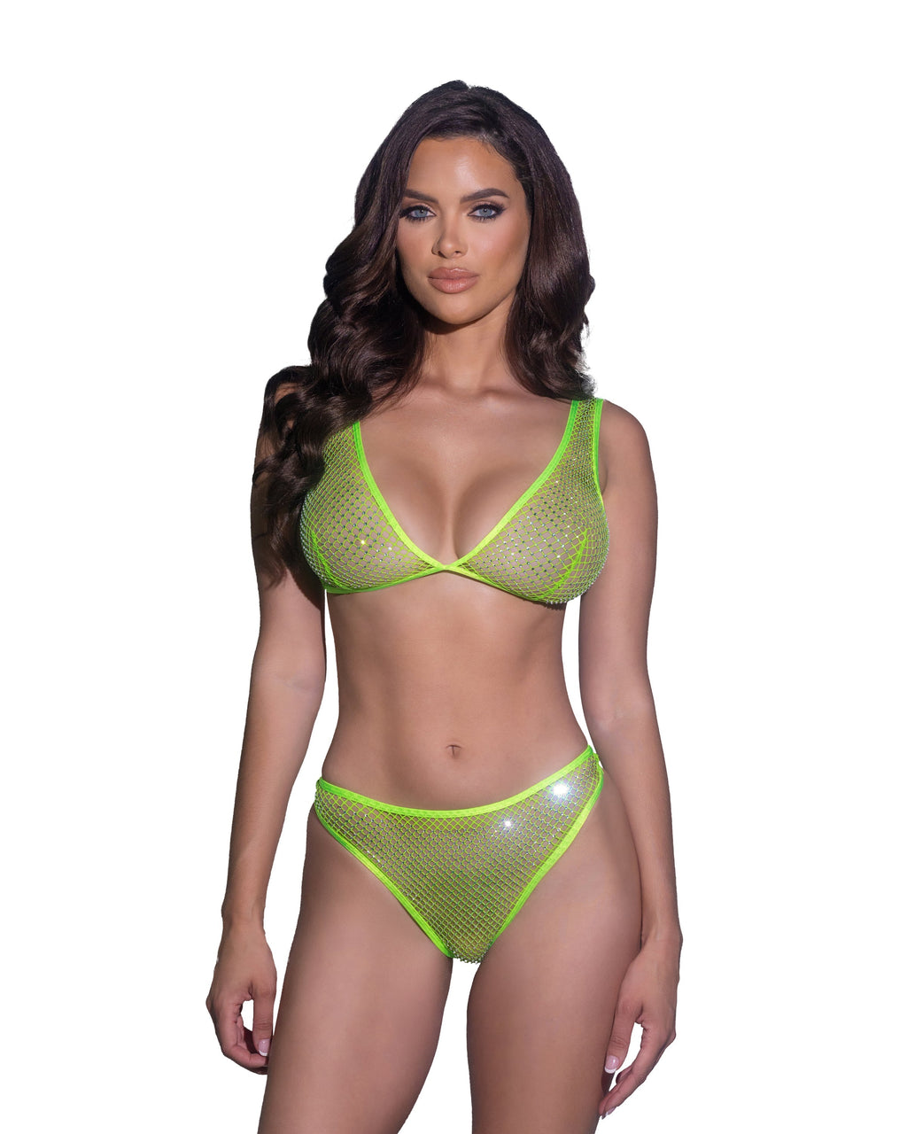 LI754 - Think Sparkle Rhinestone Bralette 2pc Set -Lingerie- Melted Glam LLC