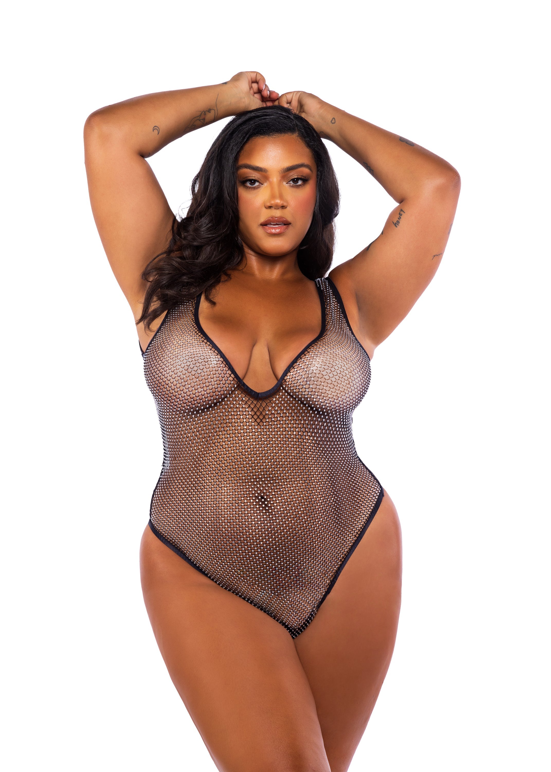Think Pink Rhinestone Teddy -Lingerie- Melted Glam LLC