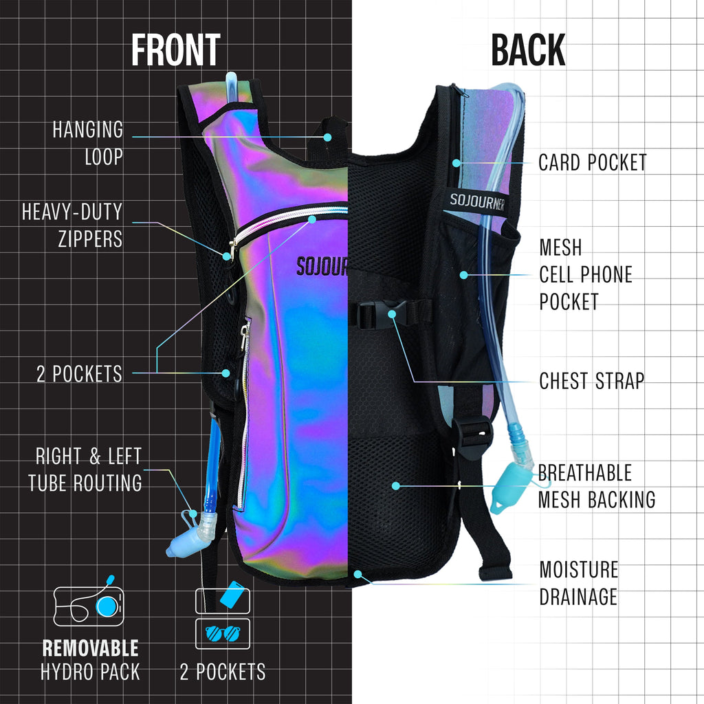 Hydration Pack Backpack (Small) -Hydration Pack (S)- Melted Glam LLC