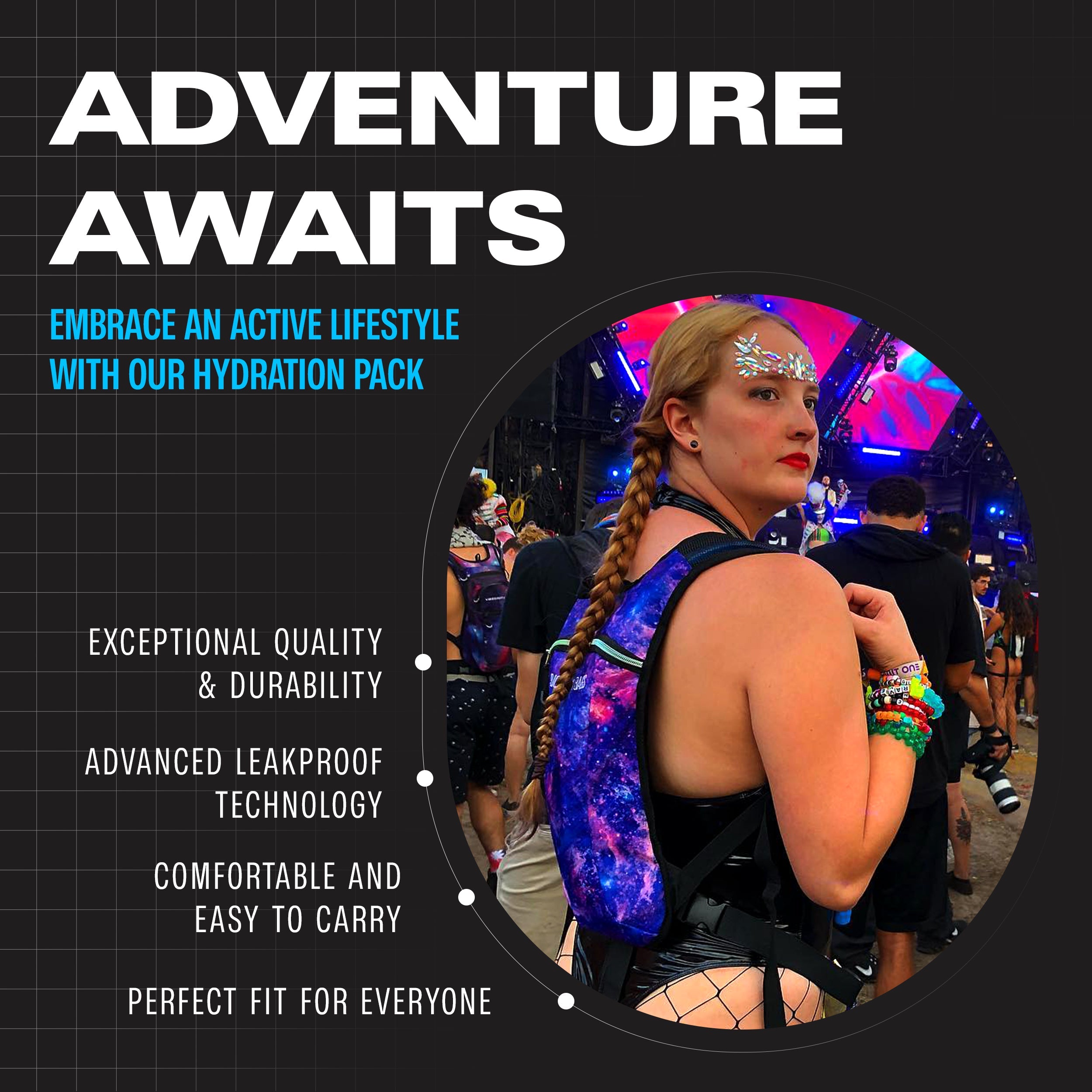 Hydration Pack Backpack (Small) -Hydration Pack (S)- Melted Glam LLC