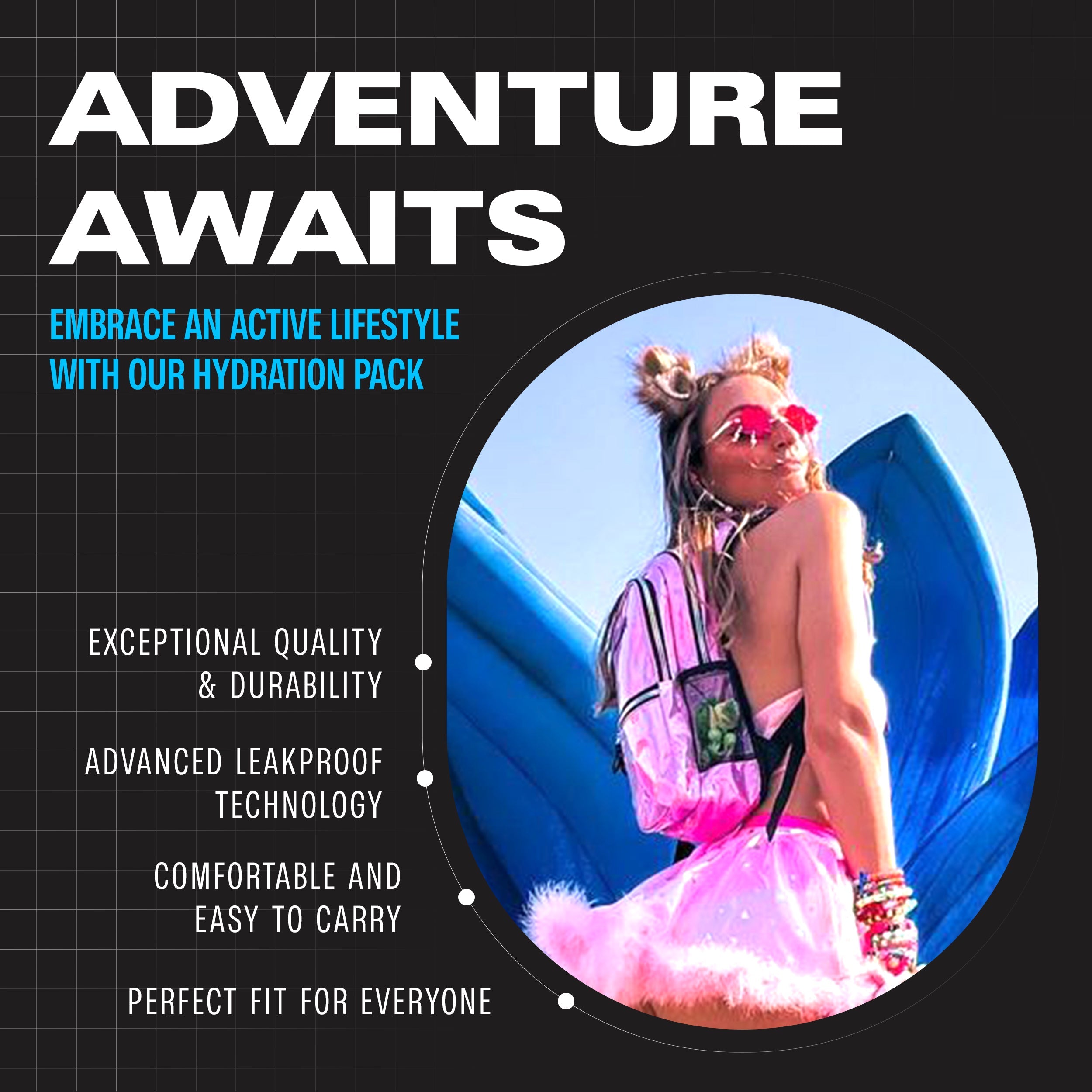 Hydration Pack Backpack (Medium) -Hydration Pack (M)- Melted Glam LLC