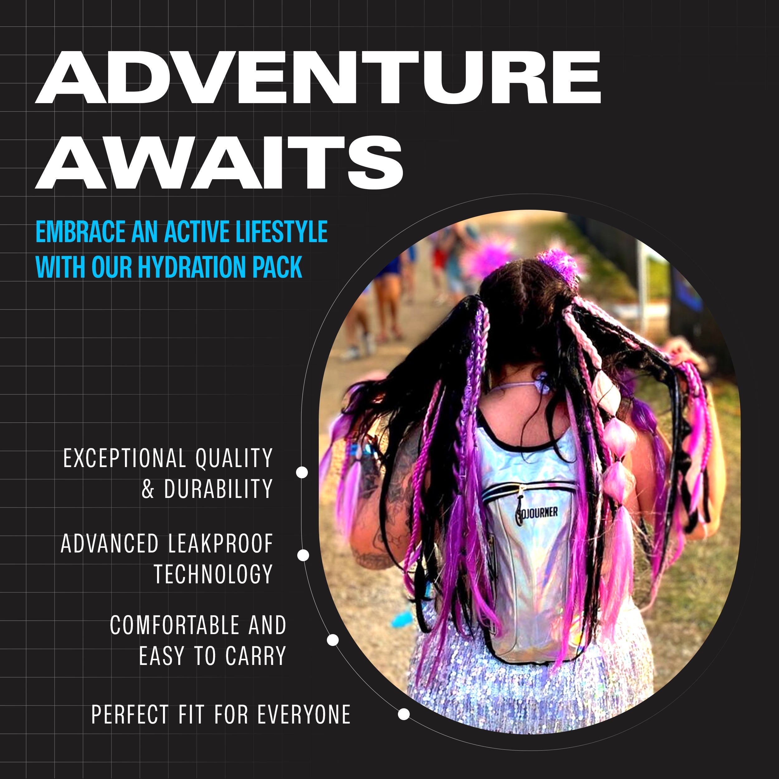 Hydration Pack Backpack (Small) -Hydration Pack (S)- Melted Glam LLC