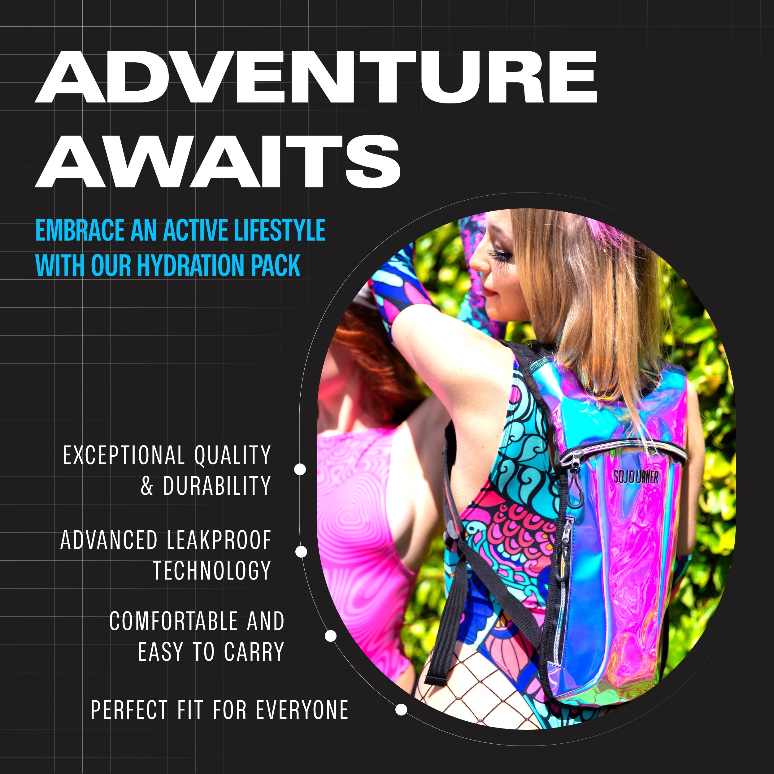 Hydration Pack Backpack (Small) -Hydration Pack (S)- Melted Glam LLC