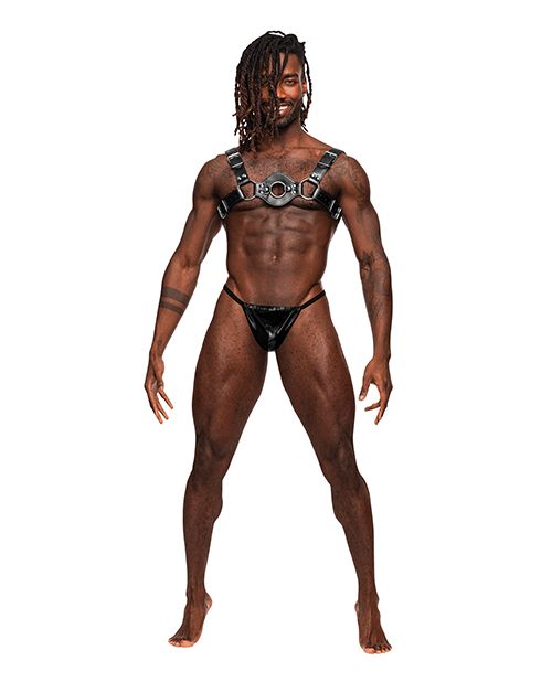 Libra Faux Leather Mens Kinky Chest Harness -Harness- Melted Glam LLC