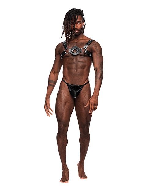 Libra Faux Leather Mens Kinky Chest Harness -Harness- Melted Glam LLC