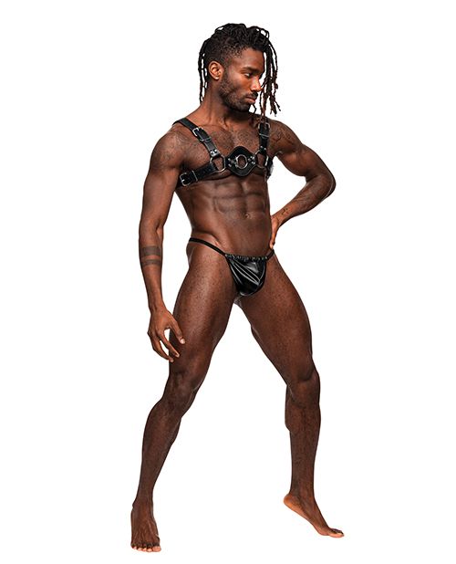 Libra Faux Leather Mens Kinky Chest Harness -Harness- Melted Glam LLC