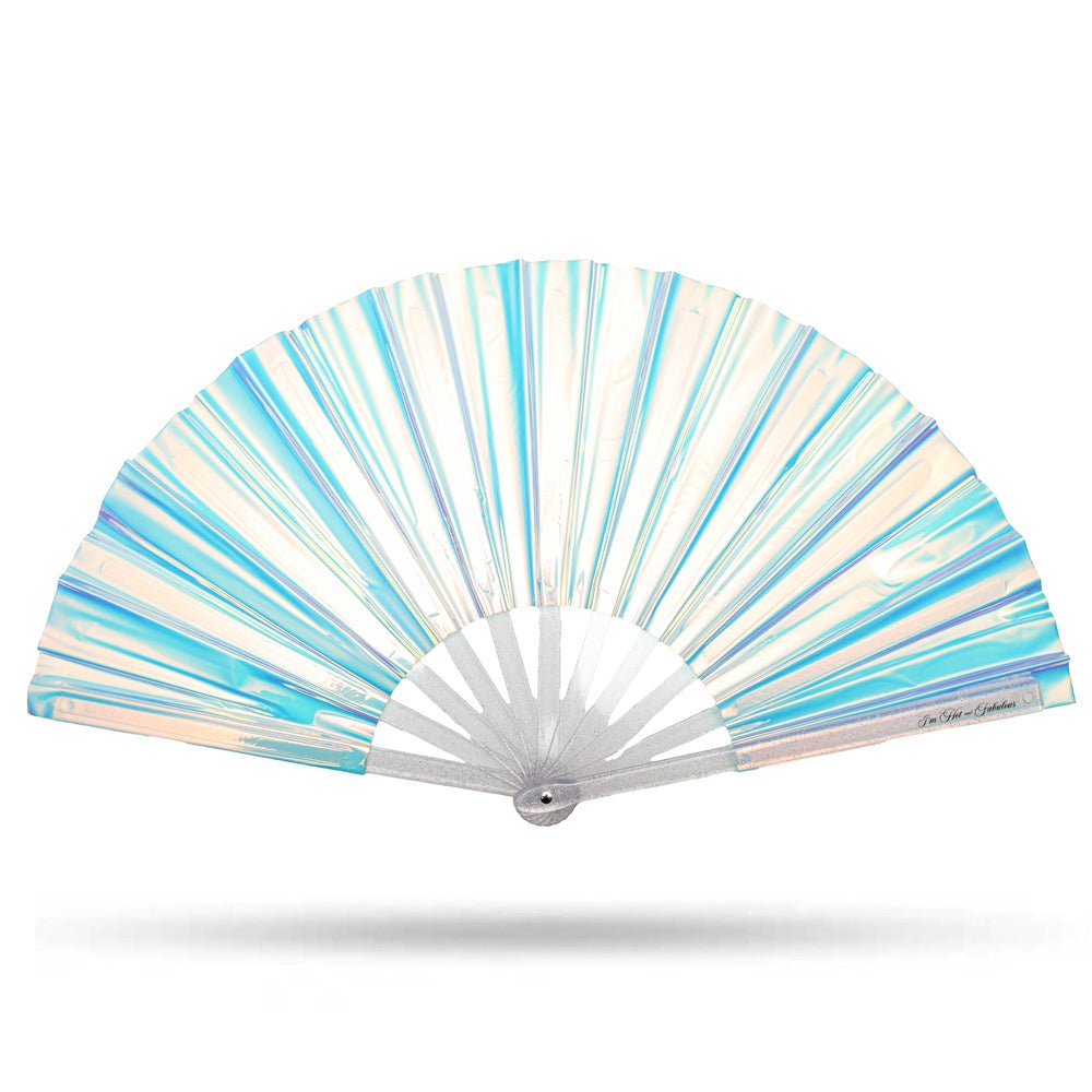 Holographic Crystal Mermaid XL Hand Fan -Hand fan- Melted Glam LLC