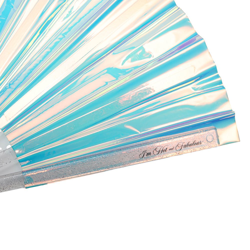 Holographic Crystal Mermaid XL Hand Fan -Hand fan- Melted Glam LLC