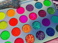 NEON LIGHTS (24PC) *BLACKLIGHT!* Pigment/Glitter Pallete! -Makeup Palette- Melted Glam LLC
