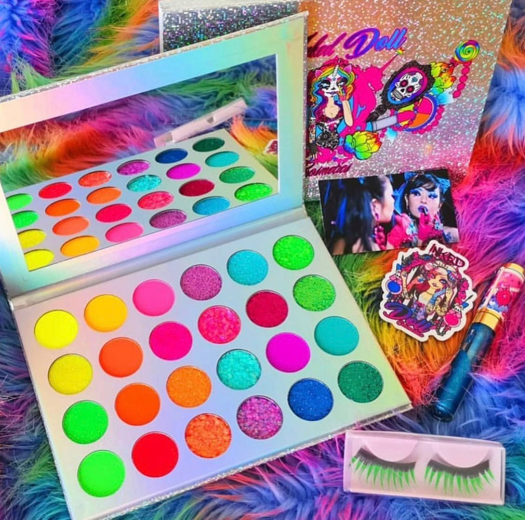 NEON LIGHTS (24PC) *BLACKLIGHT!* Pigment/Glitter Pallete! -Makeup Palette- Melted Glam LLC