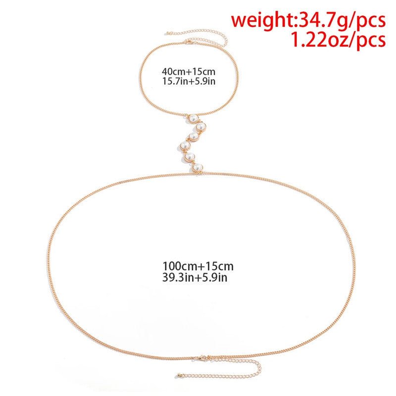 Sexy Body Chain Pearl Layered Bra Chain Women Fashion Bikini Jewelry -Body Jewelry- Melted Glam LLC