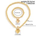Pearl Beaded love Pendant Bracelet Necklace Set -Jewelry Set- Melted Glam LLC