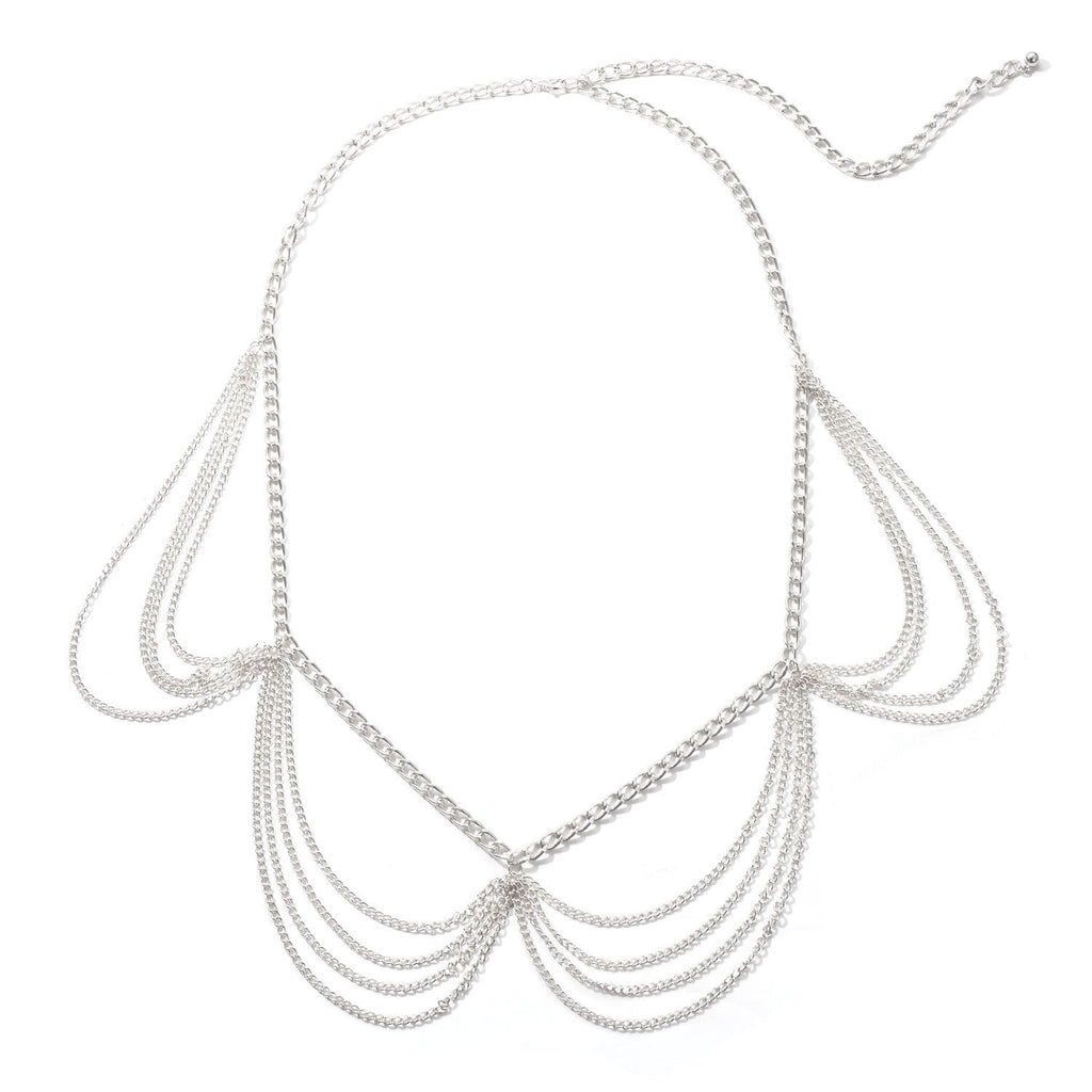Sexy Beach Bikini Thin Belly Chain Simple Geometric Exaggerated Fringe Waist Chain Jewelry -Body Jewelry- Melted Glam LLC