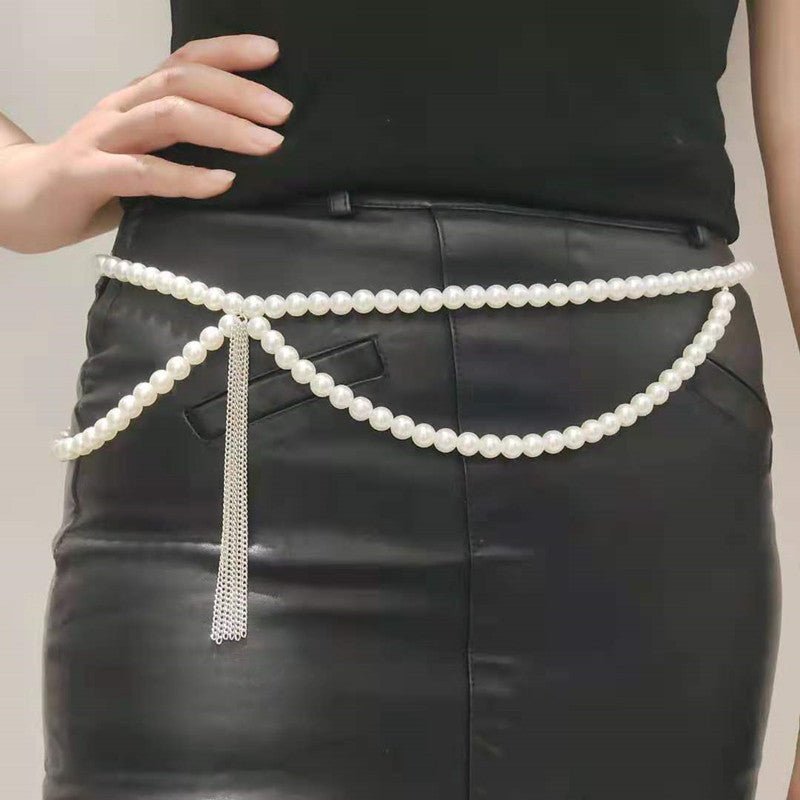 Pearls Body Chain Panties Tassel Bikini Waist Belt Belly Chain -Body Jewelry- Melted Glam LLC
