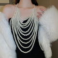 Sexy Breast Body Chain Pearl Bra Bikini Pearl Chain Body Jewelry -Body Jewelry- Melted Glam LLC