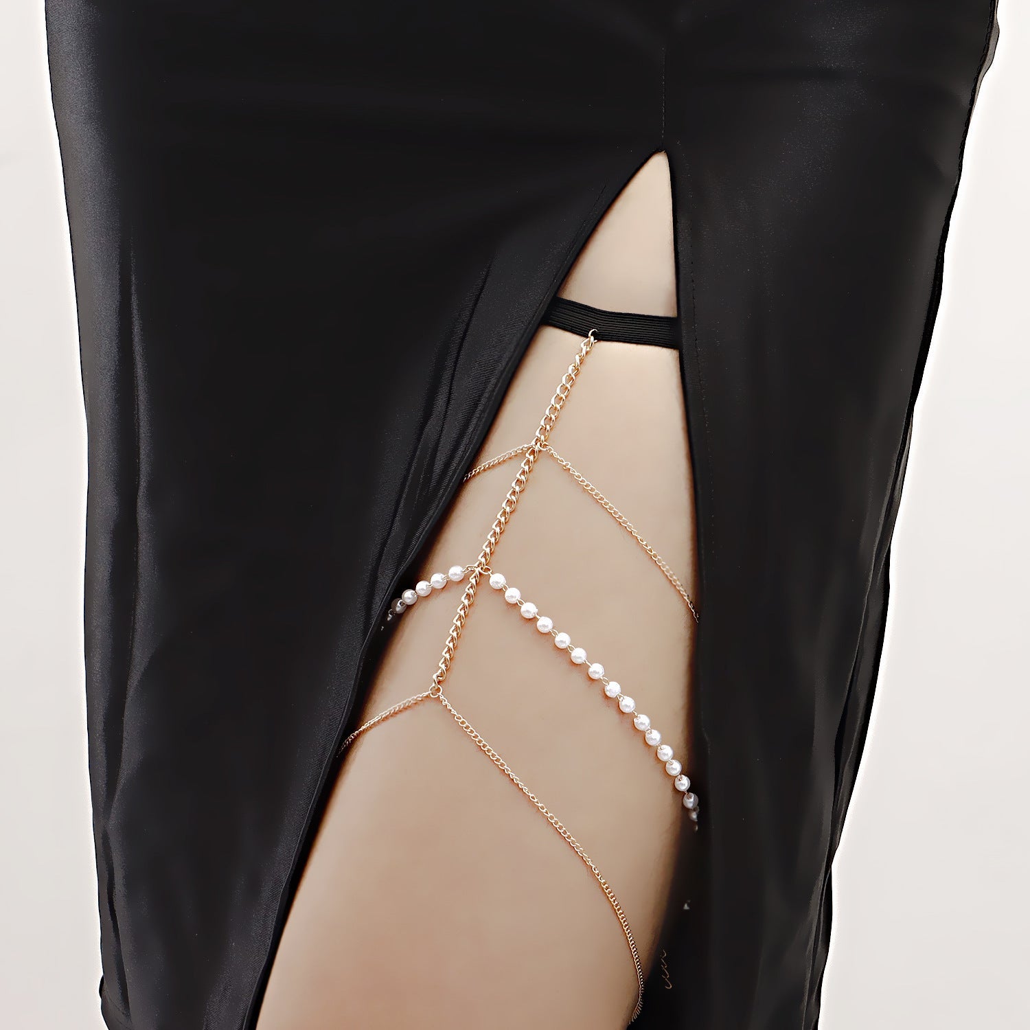 Sexy Beach Body Chain Nightclub Party Pearl Leg Chain -Body Jewelry- Melted Glam LLC