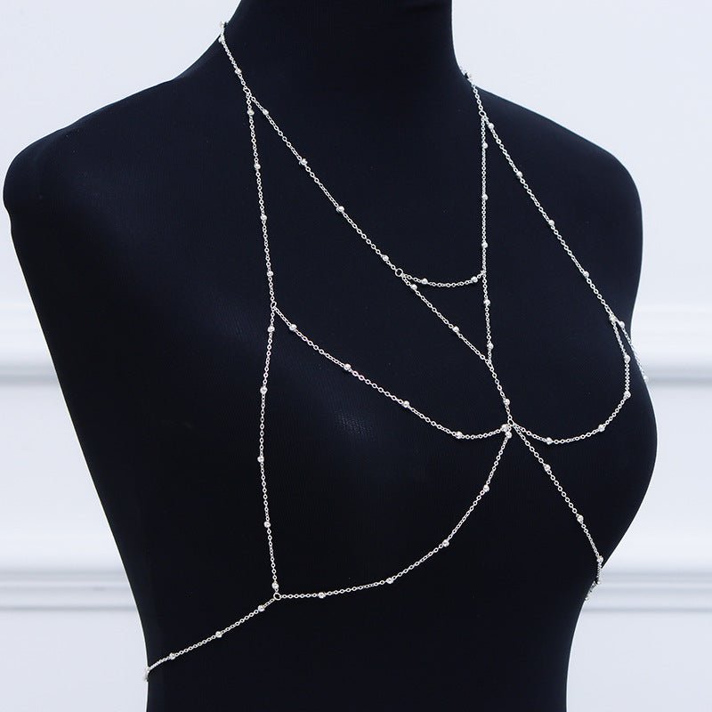 Fashion Waist Sexy Gold Silver Plated Body Chain Bra Bikini Beach Harness Chain -Body Jewelry- Melted Glam LLC