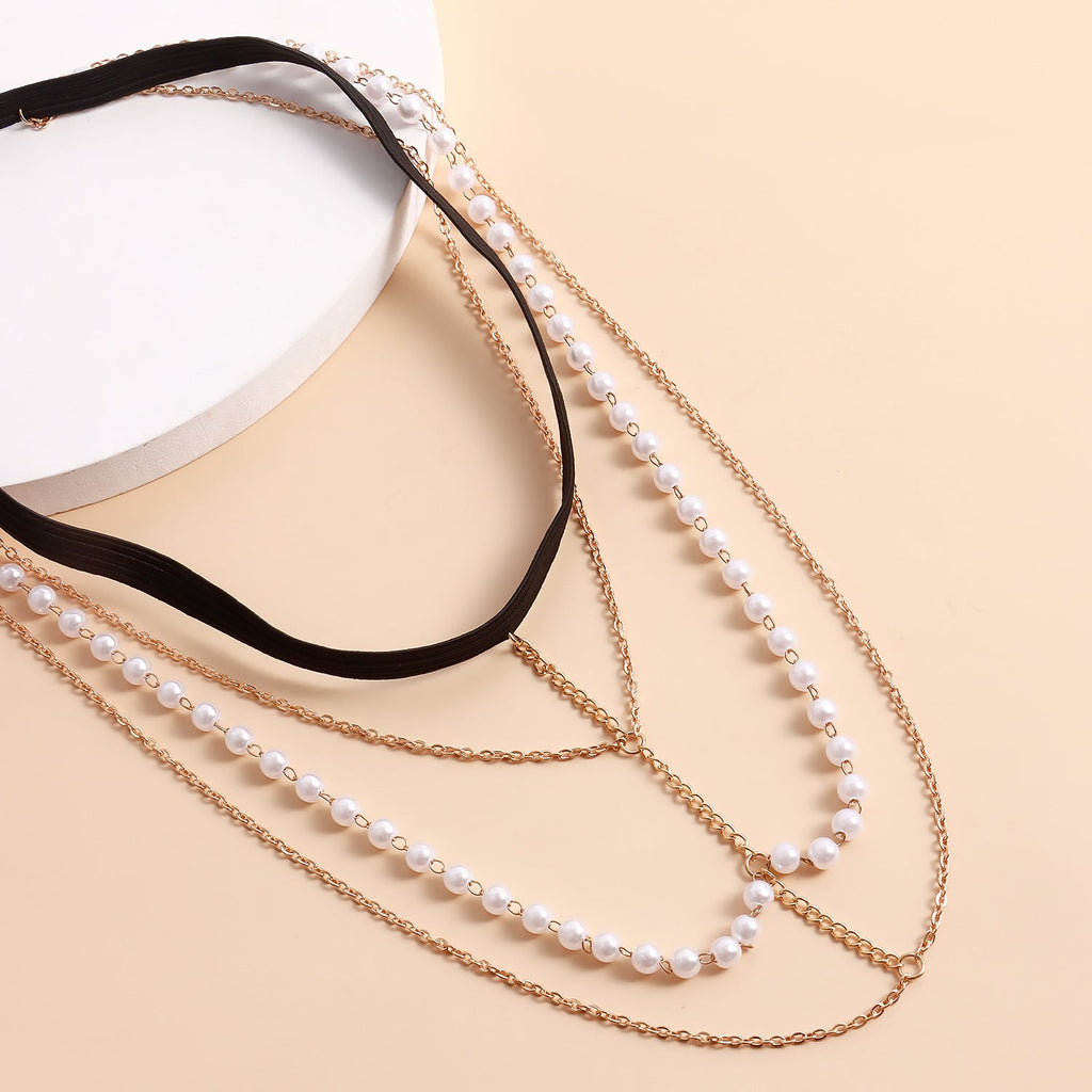 Sexy Beach Body Chain Nightclub Party Multi-layer Pearl Leg Chain -Body Jewelry- Melted Glam LLC