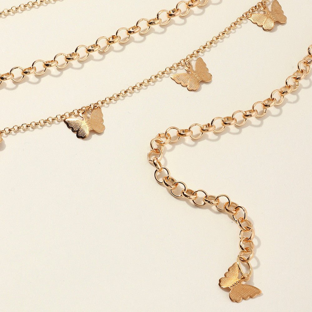 Multi Layer Belly Body Chain Bikini Metal butterfly Body Waist Chain -Body Jewelry- Melted Glam LLC