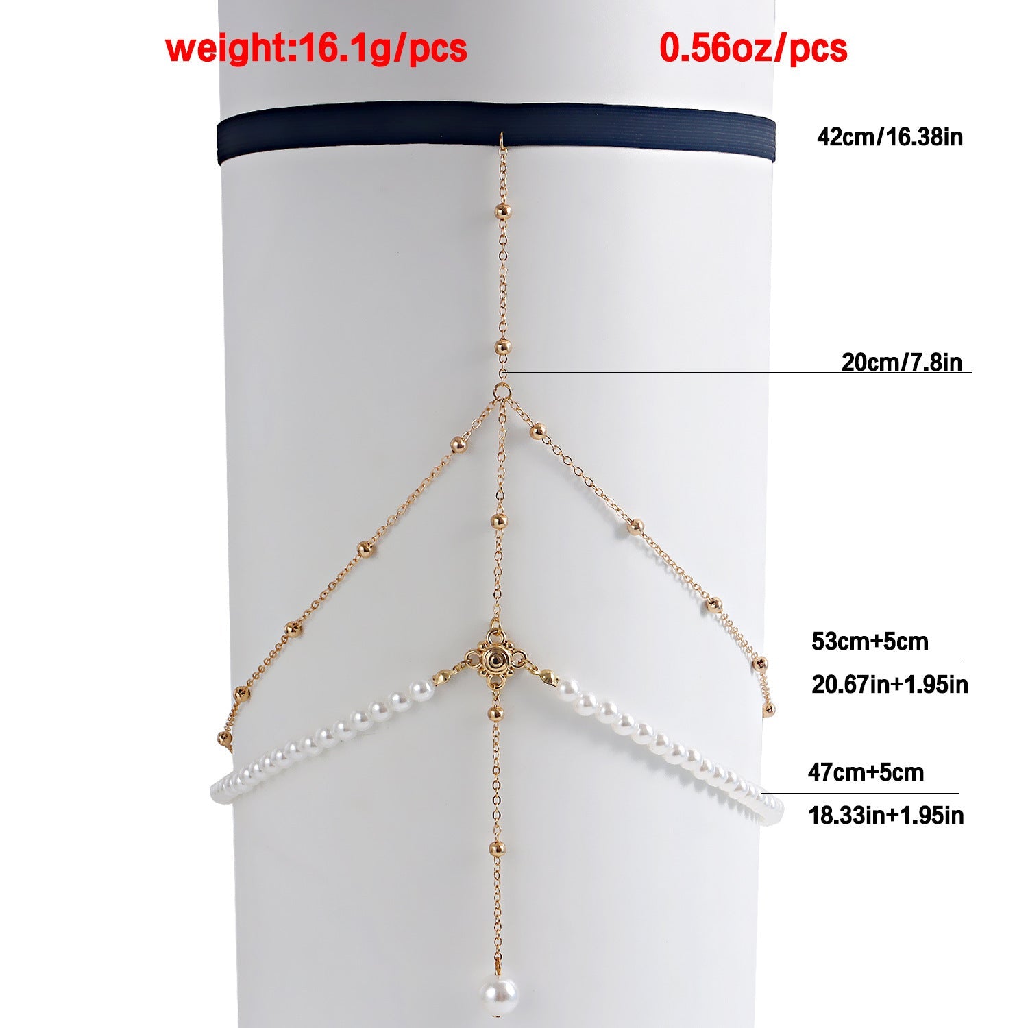 Multi-Layer Pearl Chain Leg Chain -Body Jewelry- Melted Glam LLC