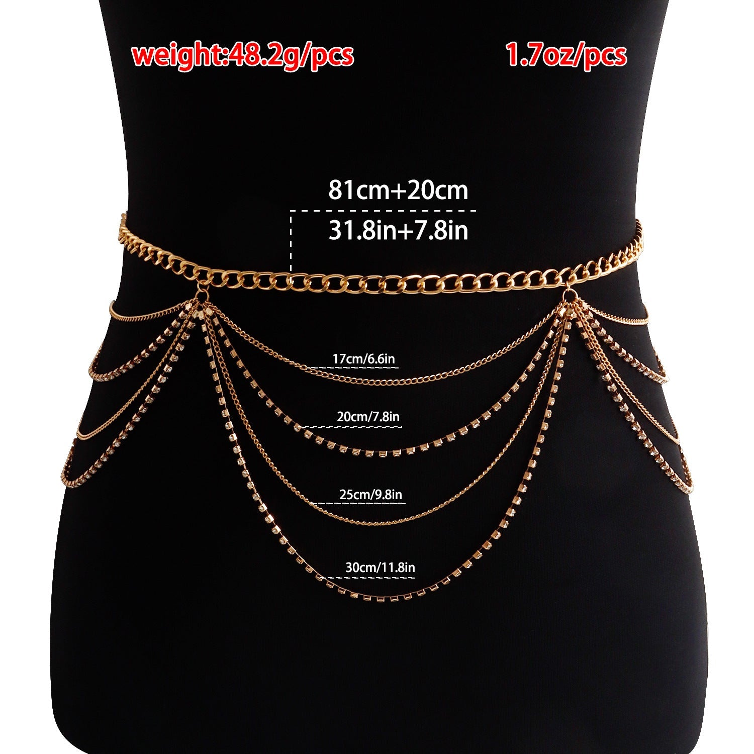 Sexy Tassel Rhinestone Body Chain Bikini Tassel Body Jewelry -Body Jewelry- Melted Glam LLC